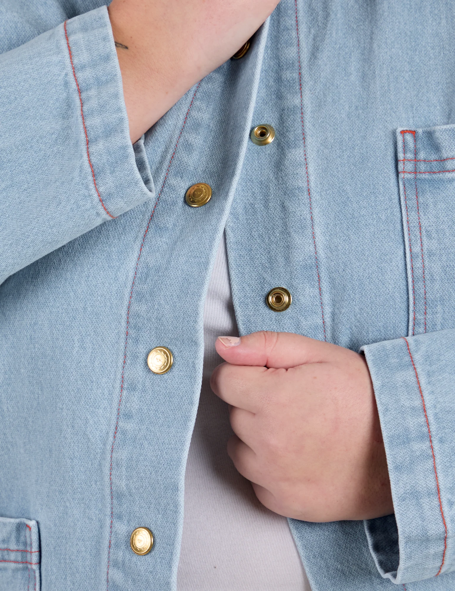 Indigo Denim Work Jacket - Light Wash - Image 13