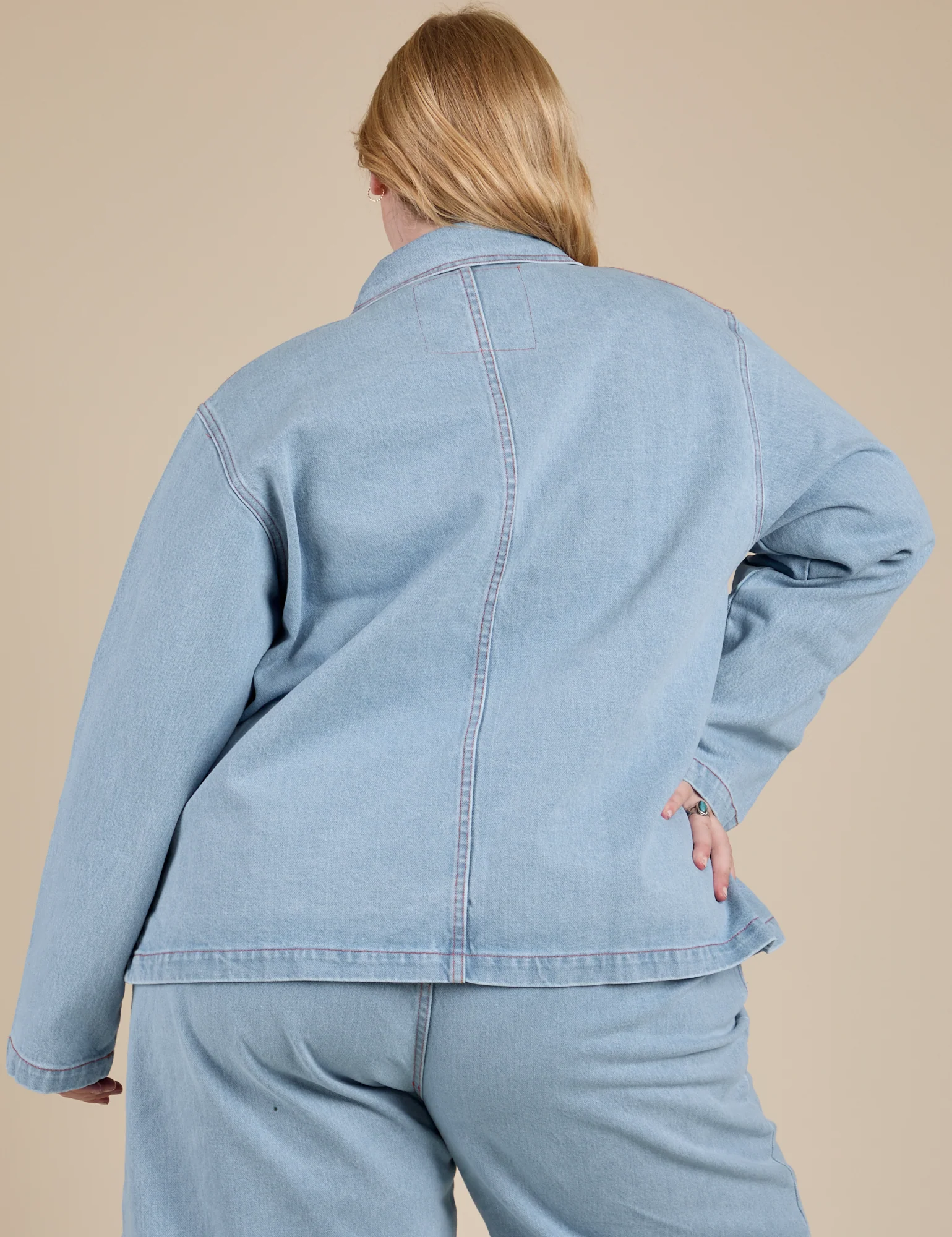 Indigo Denim Work Jacket - Light Wash - Image 18